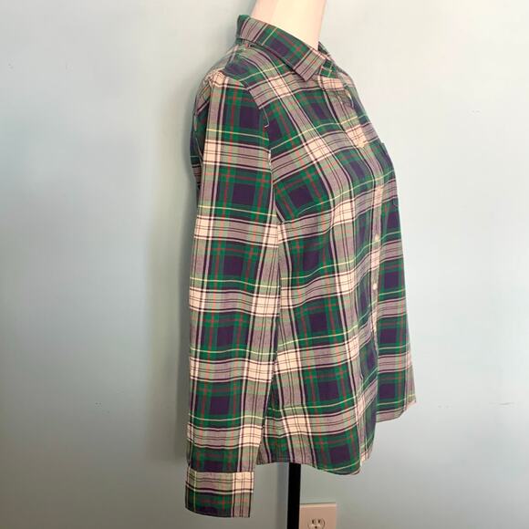 J. Crew Blue Plaid Boy Button Down Shirt Size 8 - Picture 6 of 8